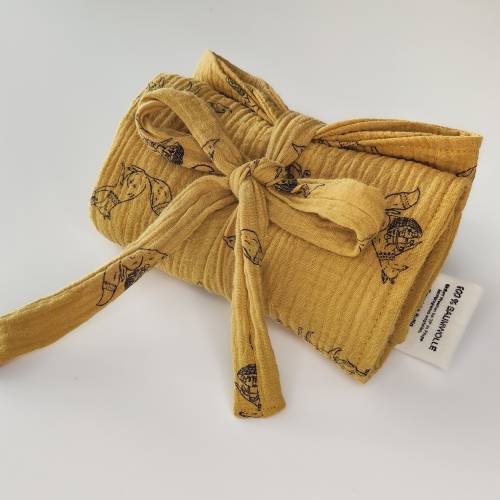kleine Wickelunterlage, Baby Reise-Wickelunterlage, mit Fuchsmotiv, leicht zusammenrollbar, verstauen in der Wickeltasch