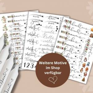 PDF Wintertraum bunt Vorlage Kerzentattoo Kerzensticker, Adventslicht, Winterzauber Adventszeit, Winterliebe Bild 4
