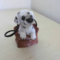 Figur Hunde Welpe Dalmatiner in der Tasche... für die Deko oder Geldgeschenke basteln  - Gartendekoration Bild 2