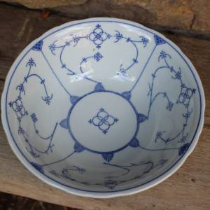 Schüssel Porzellan Indisch Blau Strohblumen Kalk Eisenberg Porzellan 60er 70er Jahre Bild 1