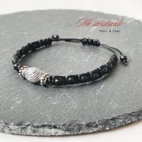 Armband mit Schiebeknoten Surferarmband schwarz Perlenarmkette handgemacht Bild 1
