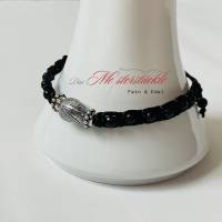 Armband mit Schiebeknoten Surferarmband schwarz Perlenarmkette handgemacht Bild 3