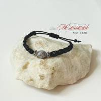Armband mit Schiebeknoten Surferarmband schwarz Perlenarmkette handgemacht Bild 4