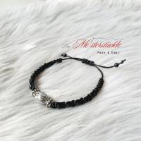 Armband mit Schiebeknoten Surferarmband schwarz Perlenarmkette handgemacht Bild 6