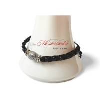 Armband mit Schiebeknoten Surferarmband schwarz Perlenarmkette handgemacht Bild 9