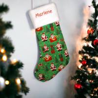 XXL Nikolausstiefel mit Namen bestickt - „Weihnachtsmann Geschenke“ Bild 1