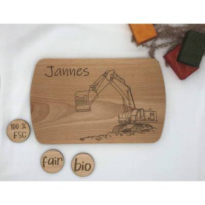 personalisierte Frühstücksbrettchen für Kinder: Kinderteller mit Namen und Motiv, Holzbrettchen, Geschenk 