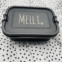 personalisierte Brotdose in schwarz | Einschulungsgeschenk mit Namen | Geschenk für den Kindergarten oder die Krippe Bild 6