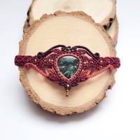 Makramee Armband mit Seraphinit und Messing-Perlen Bild 2
