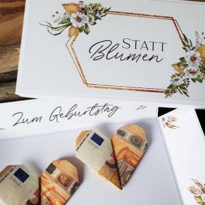 Geldgeschenk Geburtstag Statt Blumen | Explosionsbox Geldgeschenk | Geschenk mit Namen | individualisiertes Geschenk Bild 2