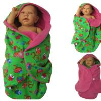 baby wrap kuscheliger wende / schlafsack - strampelsack  aus fleece Bild 1