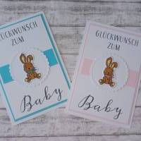 Karte zur Geburt, Babykarte, Glückwunschkarte, Baby ...  Handmade Bild 1