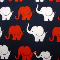 Baumwolljersey Druck Elefantenparade schwarz rot weiß Jersey Jungs Mädchen Kinderstoffe Meterware Stoffe Ökotex Bild 1