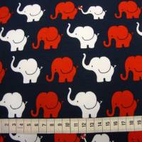 Baumwolljersey Druck Elefantenparade schwarz rot weiß Jersey Jungs Mädchen Kinderstoffe Meterware Stoffe Ökotex Bild 3