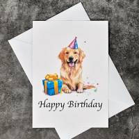 Golden Retriever Geschenk Geburtstagskarte - Handgefertigt und Einzigartig - Happy Birthday für Hunde-Liebhaber Bild 2