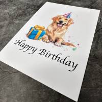 Golden Retriever Geschenk Geburtstagskarte - Handgefertigt und Einzigartig - Happy Birthday für Hunde-Liebhaber Bild 4