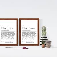 Poster Set EHEMANN & EHEFRAU | Definition | Geschenkidee Familie | Danke | Personalisiertes Geschenk | Kunstdruck | Wand Bild 3