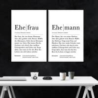 Poster Set EHEMANN & EHEFRAU | Definition | Geschenkidee Familie | Danke | Personalisiertes Geschenk | Kunstdruck | Wand Bild 4