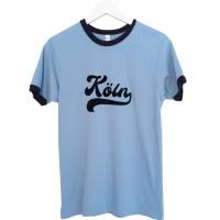 retro t-shirt Köln vintage shirt blau koeln männer hellblau oldschool Bild 1