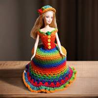 Klorollenhut, Gay Pride Lady, Regenbogen, LGBTQ, Puppe Bild 1