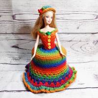 Klorollenhut, Gay Pride Lady, Regenbogen, LGBTQ, Puppe Bild 3