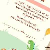 Dino Urkunde für Dinoparty - Einzigartige Mitgebsel für den Kindergeburtstag als digitaler Download Bild 6