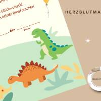 Dino Urkunde für Dinoparty - Einzigartige Mitgebsel für den Kindergeburtstag als digitaler Download Bild 7