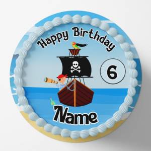 Tortenaufleger  Tortendeko kleiner Pirat Geburtstag personalisiert Kind Kuchen Cake Topper Fondant Zuckerpapier essbar 2 Bild 1