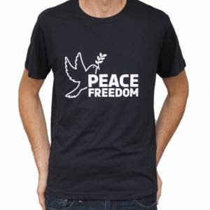 T-Shirt Männer peace Ukraine frieden Friedenstaube freedom Frieden friedensbewegung Shirt schwarz Bild 1