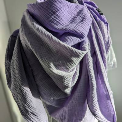 XXXL Schal Tuch Musselin lila 3farbig