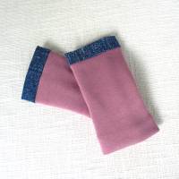 Armstulpen Wendestulpen aus Jersey und Sweat in blau rosa Bild 4