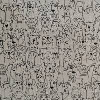Stoff Meterware Baumwolle pflegeleicht "Cartoon Dogs" natur Hunde Bild 2