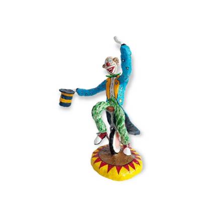 Großer Clown Skulptur Pop Art "Clownfigur auf dem Einrad"