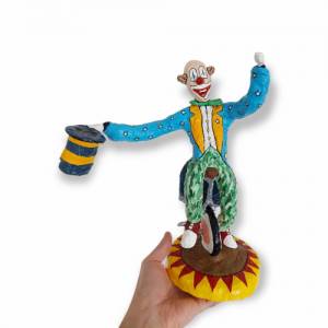 Großer Clown Skulptur Pop Art "Clownfigur auf dem Einrad" Bild 4