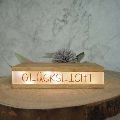 Lichterbox / Leuchtbox mit Spruch / Glückslicht