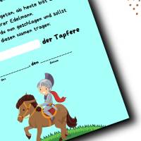 Urkunde Ritter | Schatzsuche | Ritter Urkunden A4 | Urkunden ausdrucken | Kindergeburtstag | Mitgebsel Kindergeburtstag Bild 4