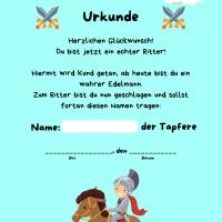 Urkunde Ritter | Schatzsuche | Ritter Urkunden A4 | Urkunden ausdrucken | Kindergeburtstag | Mitgebsel Kindergeburtstag Bild 7