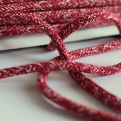 1,95 EUR/Meter Baumwollkordel, Kordel, Hoodiekordel, Seil meliert 5 mm Rot Weiß
