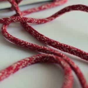 1,95 EUR/Meter Baumwollkordel, Kordel, Hoodiekordel, Seil meliert 5 mm Rot Weiß Bild 3