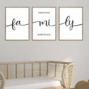 Poster 3er Set family | Personalisiert | Familie | Umzug | Zuhause | Family | This is our happy place | Geschenkidee | D Bild 2