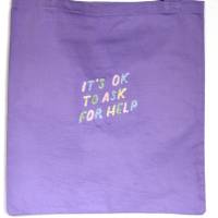 Selbstgenähte Stofftasche "It´s ok to ask for help" Bild 3