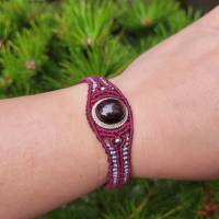 Makramee Armband mit Stern-Granat und Edelstahl-Perlen Bild 8