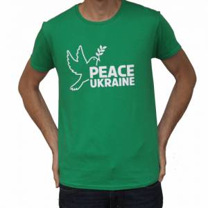 T-Shirt Männer peace Ukraine frieden Friedenstaube freedom Frieden friedensbewegung Shirt grün rot Bild 1