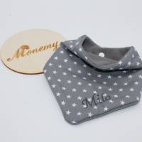 Halstuch für Kinder grau Sterne Fleece grau mit Namen personalisiert / Kinderhalstuch / Babyhalstuch Bild 2