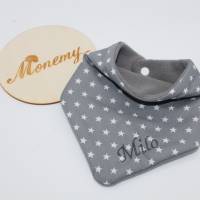 Halstuch für Kinder grau Sterne Fleece grau mit Namen personalisiert / Kinderhalstuch / Babyhalstuch Bild 4