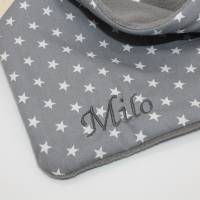 Halstuch für Kinder grau Sterne Fleece grau mit Namen personalisiert / Kinderhalstuch / Babyhalstuch Bild 5