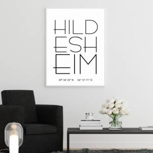 Poster HILDESHEIM mit Koordinaten | Heimatstadt | Stadtposter | Personalisiert | Stadt Geschenk | Kunstdruck | Umzug Ein Bild 2