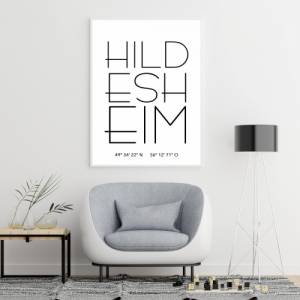Poster HILDESHEIM mit Koordinaten | Heimatstadt | Stadtposter | Personalisiert | Stadt Geschenk | Kunstdruck | Umzug Ein Bild 4