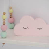 Holzwolke mint rosa weiß blau, pastellfarben , Wolke , Dekowolke Kinderzimmer , Holzdeko , Deko Kinderzimmer Bild 3