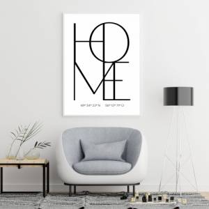Poster HOME mit Koordinaten | Personalisiert | Home | Geschenk | Umzug | Familie | Zuhause | Kunstdruck | Liebe | Einzug Bild 4